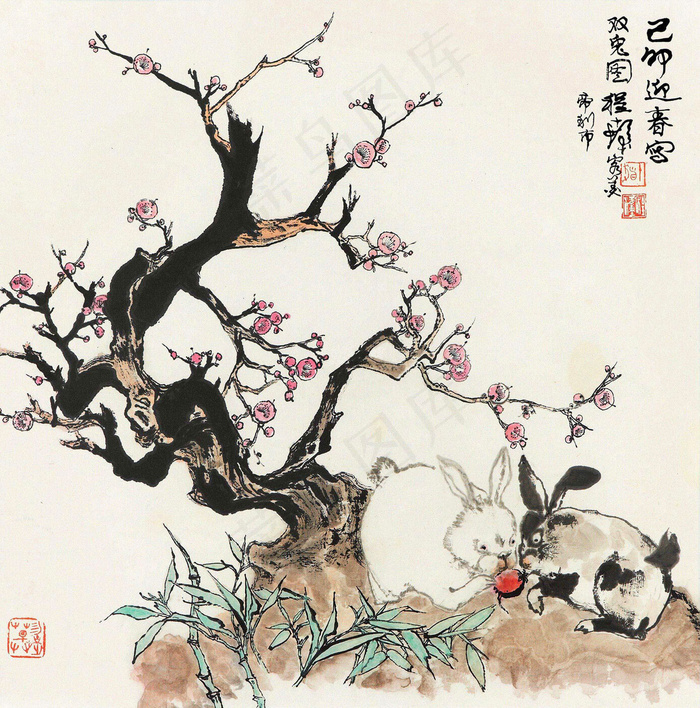 双兔图图片