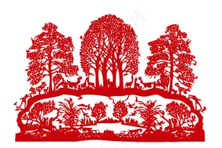 矢量鲜花剪纸设计