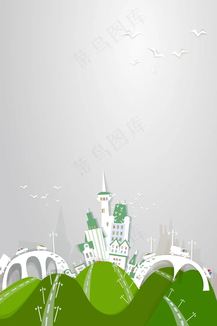 矢量立体3D几何建筑海报背景素材