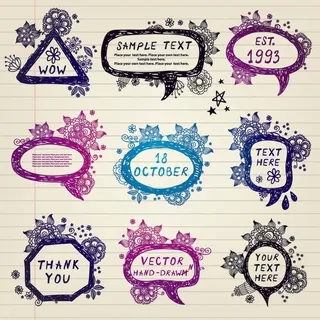 丰富多彩的手绘盒子矢量素材2