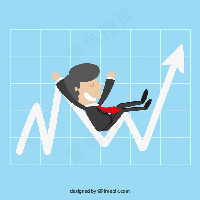 坐在图上的商人ai矢量模版下载