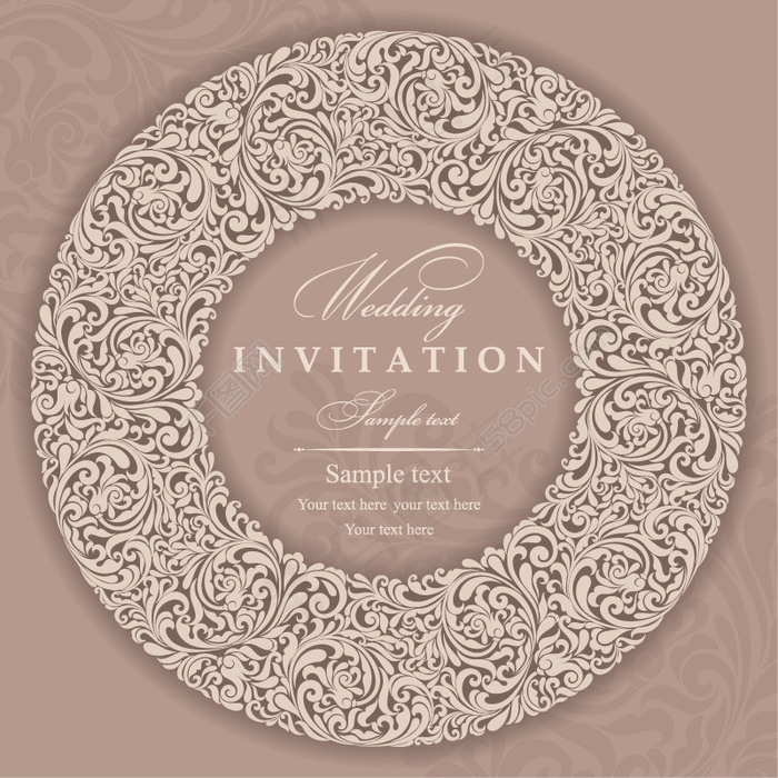 优雅婚礼邀请卡矢量素材