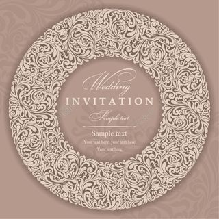 优雅婚礼邀请卡矢量素材