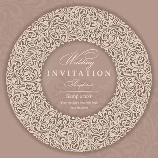 优雅婚礼邀请卡矢量素材
