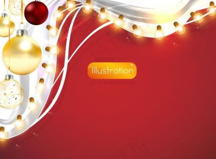 璀璨的圣诞灯光背景矢量素材二