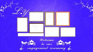 紫色婚礼照片墙