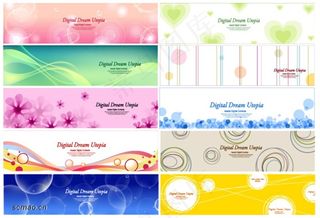 幻彩时尚简洁横幅矢量素材