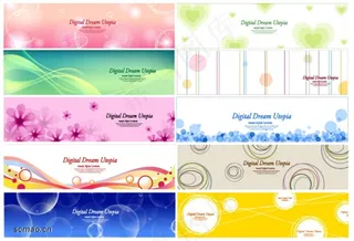 幻彩时尚简洁横幅矢量素材