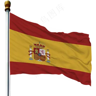 带旗杆的西班牙国旗带旗杆的西班牙国旗