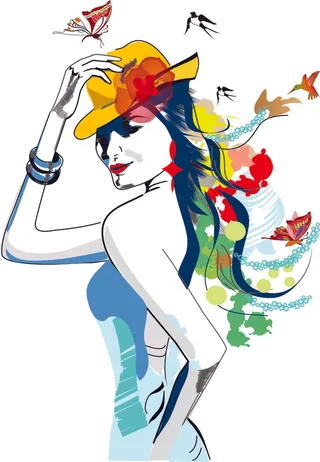 美丽的时尚女孩矢量图02