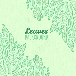 手绘装饰叶背景
