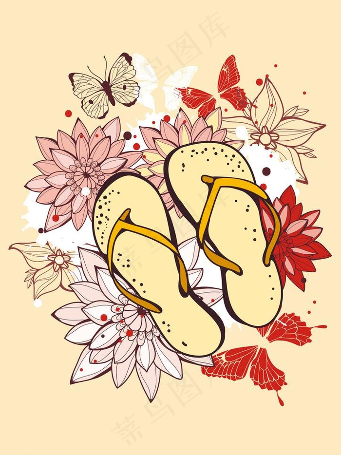 浪漫沙滩拖鞋图片