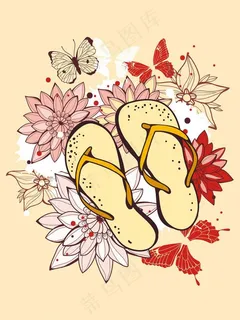 浪漫沙滩拖鞋图片