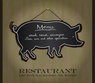 烤猪肉餐厅菜单封面设计图片