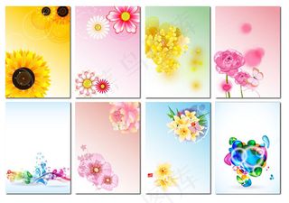 漂亮花纹展板矢量素材