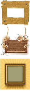 3款木纹相框边框矢量素材图片