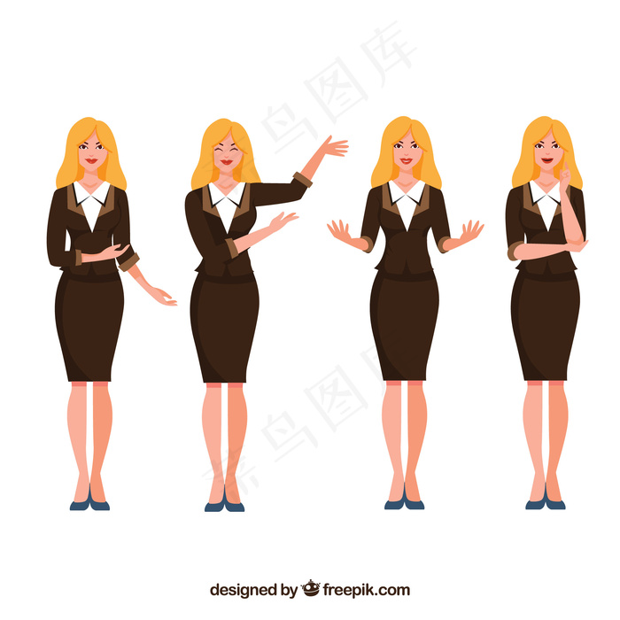 卡通人物扁平化可爱各种职业矢量素材