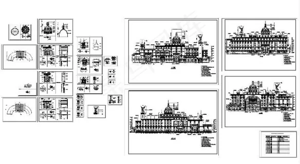 假日酒店外观装修cad图