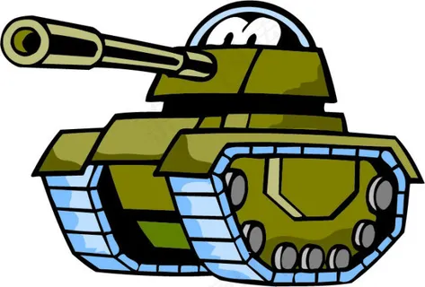 卡通坦克车矢量图
