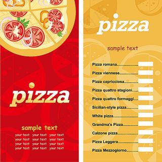 矢量比萨菜单模板