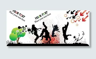 街舞文化传媒矢量素材图片