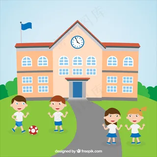 孩子们在操场上玩耍