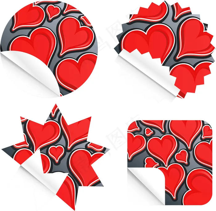 爱心标签矢量图ai矢量模版下载