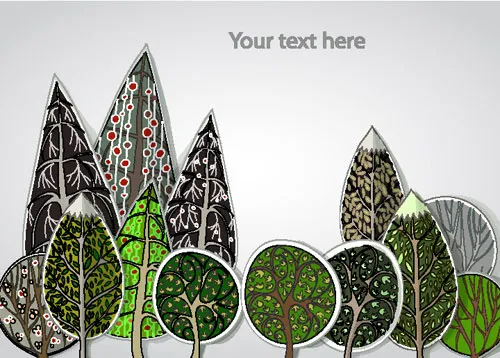 松树标签背景05—矢量素材eps,ai矢量模版下载