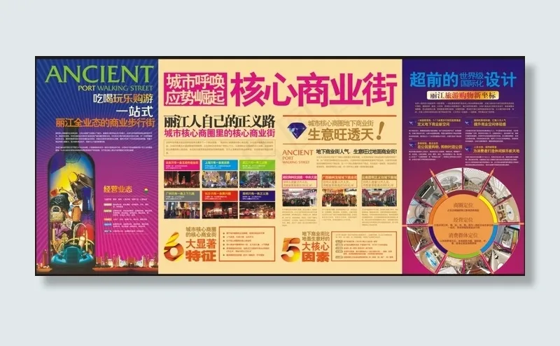 综合体折页(1075X380)cdr矢量模版下载