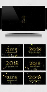 2018新年快乐金色粒子倒计时