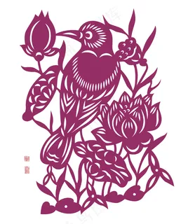 中国传统剪纸矢量的鸟 中国传统剪纸矢量的鸟