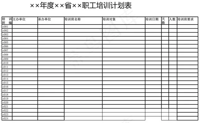 培训计划表