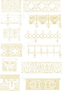 铁艺花纹图案矢量素材