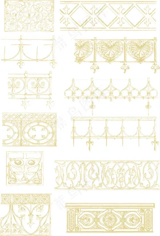 铁艺花纹图案矢量素材