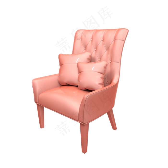 立体柔色时尚单人座椅C4D模型