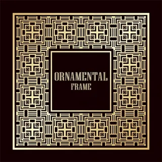 金色唯美花边边框花纹美景