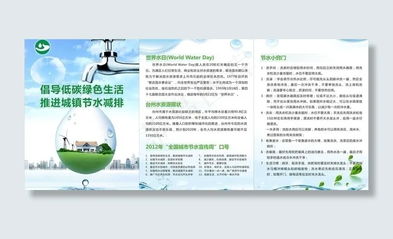 节约用水节能减排图片cdr矢量模版下载