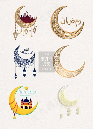 金色月亮AI素材