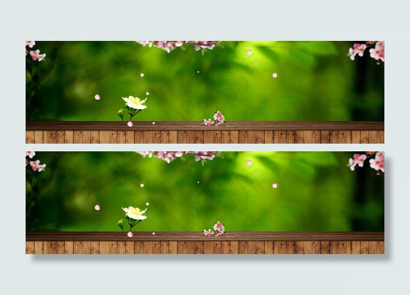 淘宝护肤品清新背景banner　