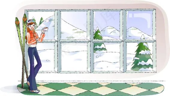 卡通女性矢量图