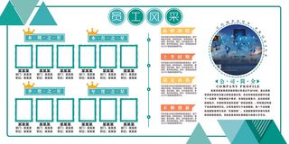 简约时尚企业文化墙员工风采文化墙