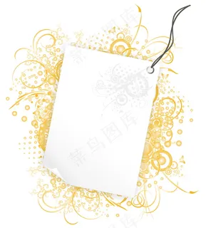 橙色花纹便签背景图片 橙色花纹便签背景图片