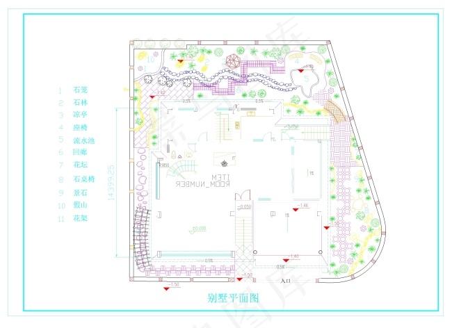 别墅绿化庭院平面图