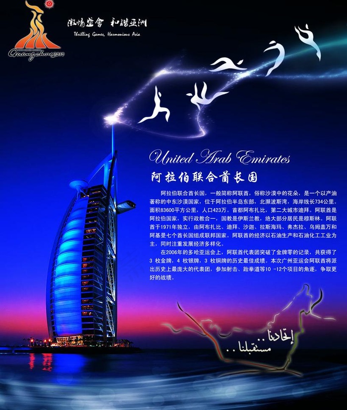 阿联酋简介图片psd模版下载