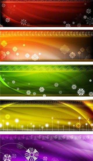 漂亮的彩色图案的旗帜矢量素材