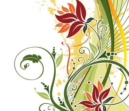 时尚花卉背景矢量