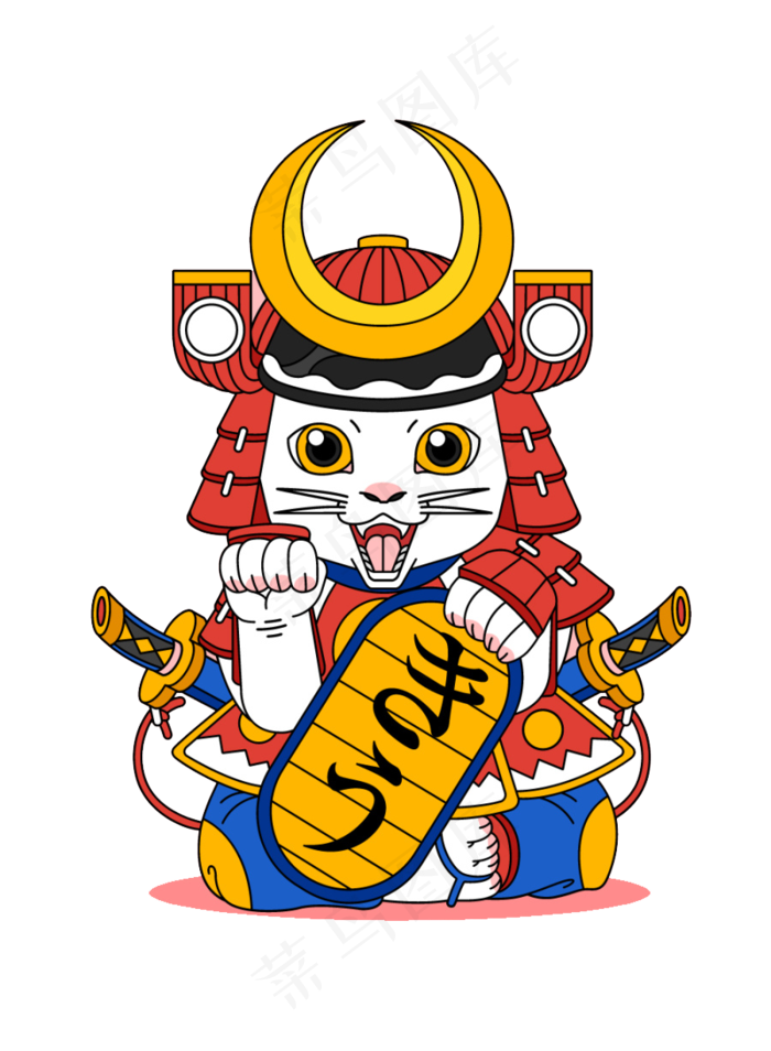 卡通小猫招财猫免抠素材psd模版下载