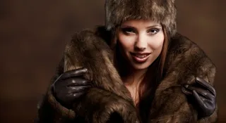 皮草大衣模特美女图片