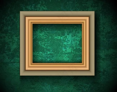 墨迹绿色墙壁 欧式花纹相框图片