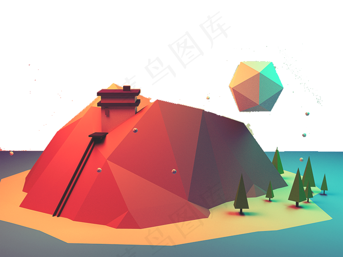 c4d创意图案免扣素材pngpsd模版下载